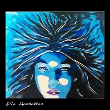 Digitale Kunst mit dem Titel "''Blue dreams'' sel…" von Ella Manhattan, Original-Kunstwerk, Acryl