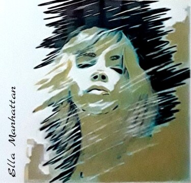 Digital Arts titled "''Golden reflection…" by Ella Manhattan, Original Artwork, Acrylic