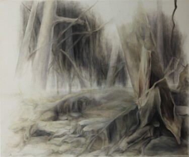 Painting titled "forest6" by Ella Barsky, Original Artwork, Oil