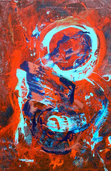 Картина под названием "Solaris I" - Elle Bory, Подлинное произведение искусства, Акрил Установлен на Деревянная рама для нос…