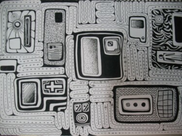 Zeichnungen mit dem Titel "Labyrinth" von Ellen Carmona-Kochoa, Original-Kunstwerk