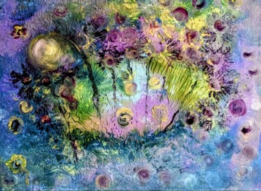 Картина под названием "Sommertag Abstrakti…" - Ellen Frischbutter, Подлинное произведение искусства, Масло
