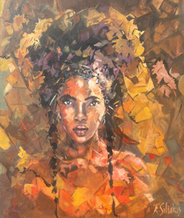 Pintura titulada "Colourful portrait…" por Ellen Siliakus - Instagram Ellensiliakus, Obra de arte original, Acrílico
