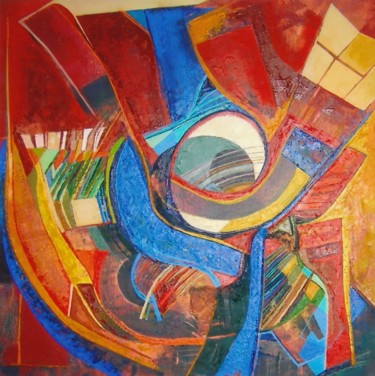 Painting titled "dynamics in colour" by Ellen Van Randeraat, Original Artwork, Acrylic