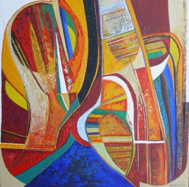 Painting titled "colours of the new…" by Ellen Van Randeraat, Original Artwork, Acrylic