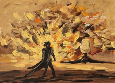 Painting titled "Dune" by Recep Aksu, Original Artwork, Acrylic