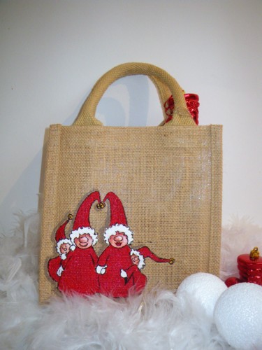 纺织艺术 标题为“Christmas elves” 由Nora Leynadier, 原创艺术品, 饰品