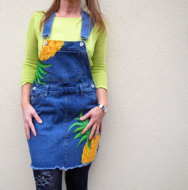 纺织艺术 标题为“Ananas mon Amour” 由Nora Leynadier, 原创艺术品, 服装
