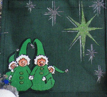 "Catch the Christmas…" başlıklı Tekstil Sanatı Nora Leynadier tarafından, Orijinal sanat, Aksesuarlar