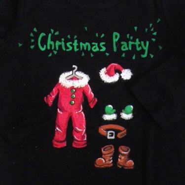 Textile Art titled "Christmas Party" by Nora Leynadier, Original Artwork, Clothing