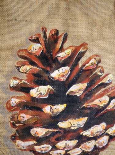 Textile Art titled "big pine cone" by Nora Leynadier, Original Artwork, Accessories