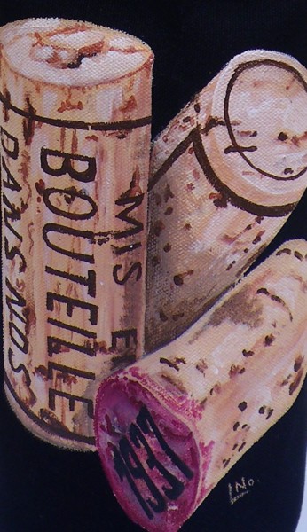 Arte textil titulada "Habiller le vin ave…" por Nora Leynadier, Obra de arte original, Accesorios