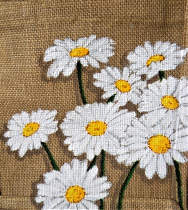 Textile Art titled "Daisies love" by Nora Leynadier, Original Artwork, Accessories