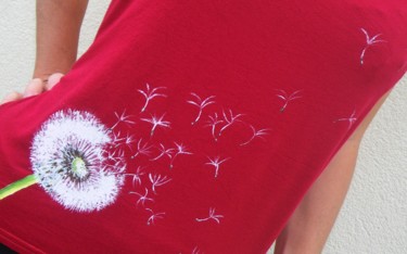 "Dandelion flower #a…" başlıklı Tekstil Sanatı Nora Leynadier tarafından, Orijinal sanat, Giyim