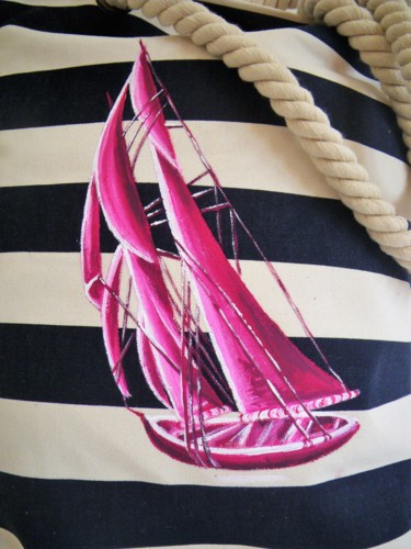 Arte têxtil intitulada "Sailng boat bag #ar…" por Nora Leynadier, Obras de arte originais, Acessórios