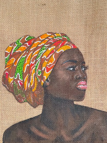 Textile Art titled "Sac Bamako" by Nora Leynadier, Original Artwork, Accessories