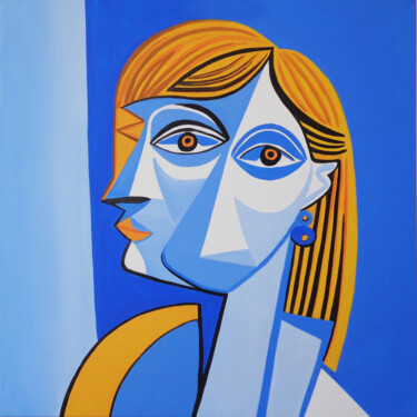 Картина под названием "Portrait of a woman" - Elli Popa, Подлинное произведение искусства, Акрил