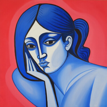 Pintura titulada "Deep in thought" por Elli Popa, Obra de arte original, Acrílico