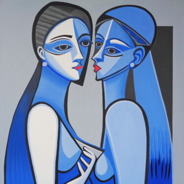 Painting titled "Sharing Secrets" by Elli Popa, Original Artwork, Acrylic