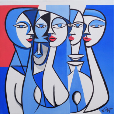 Painting titled "Contestants" by Elli Popa, Original Artwork, Acrylic