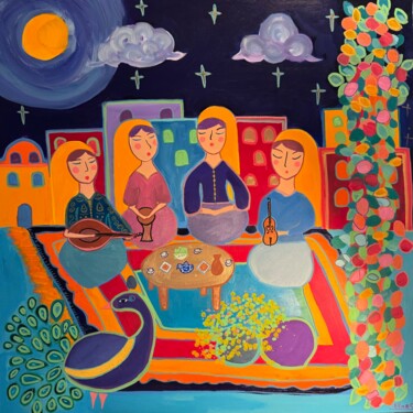 Картина под названием "Gaada" - Elma Colors_and_famous, Подлинное произведение искусства, Акрил Установлен на Деревянная рам…