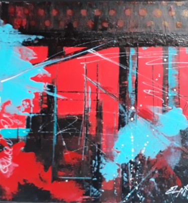 Peinture intitulée "monotype en rouge 3" par Elma Sanchez Le Meur, Œuvre d'art originale, Acrylique Monté sur Châssis en bois