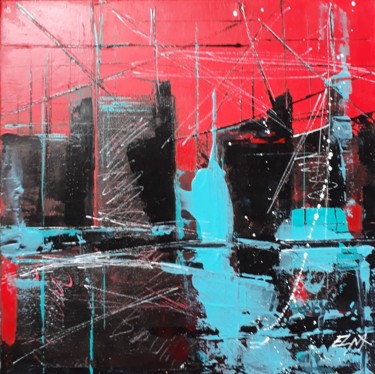 Pintura titulada "monotype rouge 4" por Elma Sanchez Le Meur, Obra de arte original, Acrílico Montado en Bastidor de camilla…