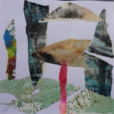 Collages titled "MENHIRS" by Elma Sanchez Le Meur, Original Artwork, Collages Mounted on Cardboard