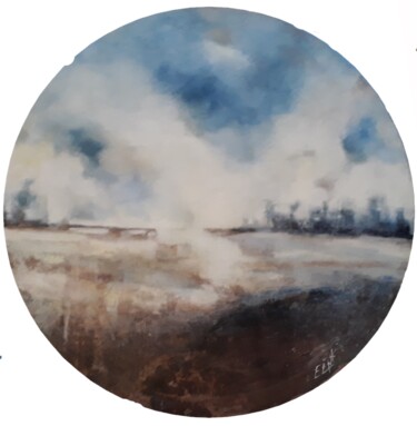 BRUMES SUR LE FLEUVE Malerei mit dem Titel "BRUMES SUR LE FLEUVE" von Elma Sanchez Le Meur, Original-Kunstwerk, Acryl Auf Gestell montiert