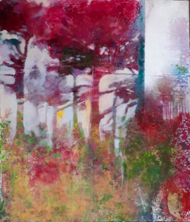 Картина под названием "SAISON ROUGE" - Elma Sanchez Le Meur, Подлинное произведение искусства, Акрил Установлен на Деревянна…