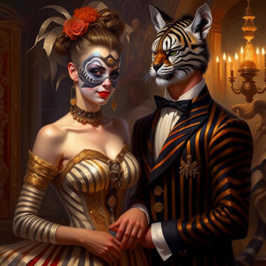 Arte digital titulada "Masquerade ball 1.0" por Elmir Tatar, Obra de arte original, Imagen generada por IA