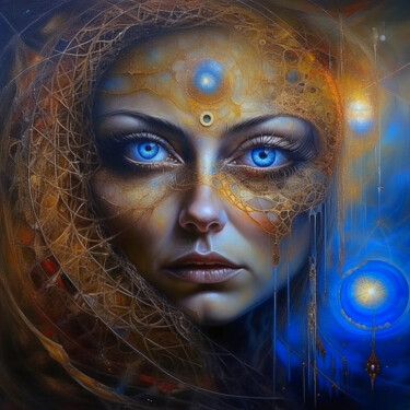 Digital Arts titled "Moon Girl" by Elmir Tatar, Original Artwork, AI generated image