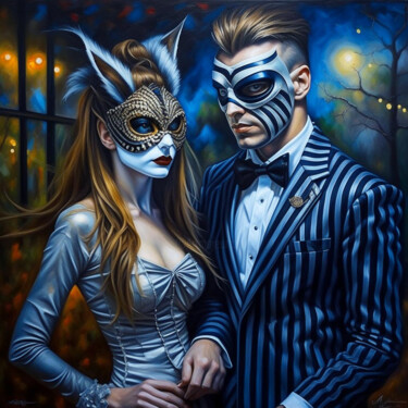 Digital Arts titled "Masquerade ball 1.2" by Elmir Tatar, Original Artwork, AI generated image