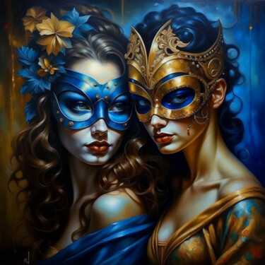 Arte digital titulada "Masquerade ball 1.3" por Elmir Tatar, Obra de arte original, Imagen generada por IA