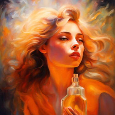 Digital Arts titled "Girl and Perfume" by Elmir Tatar, Original Artwork, AI generated image