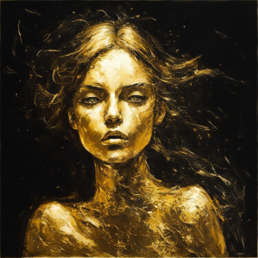 Digital Arts titled "Golden girl 1.1" by Elmir Tatar, Original Artwork, AI generated image