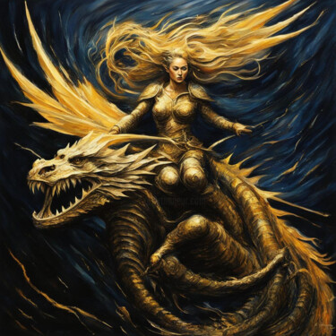 Digital Arts titled "Dragon Girl 1.8" by Elmir Tatar, Original Artwork, AI generated image