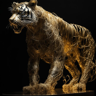 Arts numériques intitulée "Tiger 1.0" par Elmir Tatar, Œuvre d'art originale, Image générée par l'IA