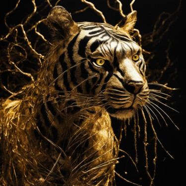 Digitale Kunst mit dem Titel "Tiger 1.2" von Elmir Tatar, Original-Kunstwerk, KI-generiertes Bild