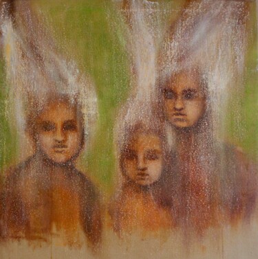Картина под названием "Сhildren of the sky…" - Elmira Sharipova, Подлинное произведение искусства, Масло Установлен на Дерев…