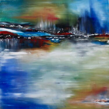 Картина под названием "Abstract spring for…" - Elmira Sharipova, Подлинное произведение искусства, Масло Установлен на Дерев…