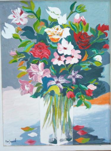 roses Peinture intitulée "roses" par Abderrhim El Moujaouid, Œuvre d'art originale, Acrylique Monté sur Châssis en bois