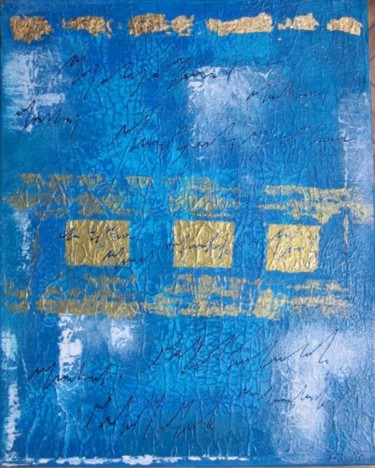 Peinture intitulée "carrés dorés" par Eloah, Œuvre d'art originale