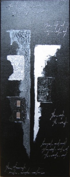Peinture intitulée "Noir et aluminium" par Eloah, Œuvre d'art originale