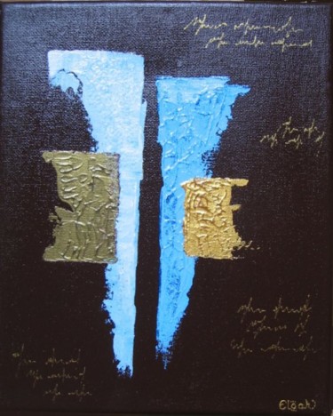 Peinture intitulée "petites turquoises" par Eloah, Œuvre d'art originale