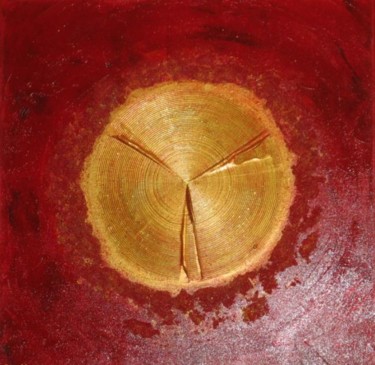 Peinture intitulée "Sphère dorée sur fo…" par Eloah, Œuvre d'art originale