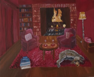 Malerei mit dem Titel "Le salon" von Elodie Charlier, Original-Kunstwerk, Acryl