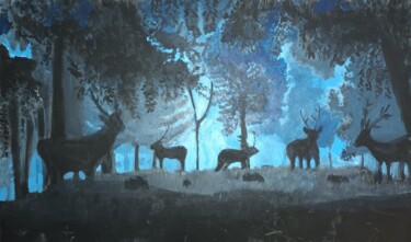 Peinture intitulée "L'orée du bois" par Elodie Charlier, Œuvre d'art originale, Acrylique