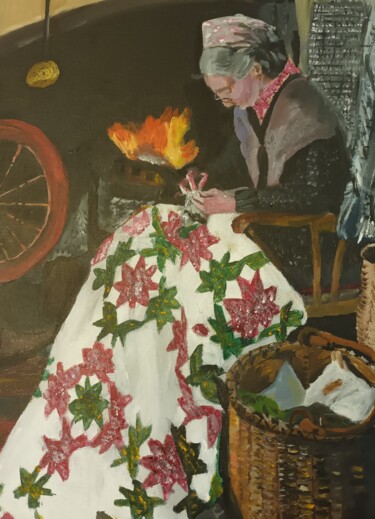 Pintura intitulada "Au coin du feu" por Elodie Charlier, Obras de arte originais, Acrílico