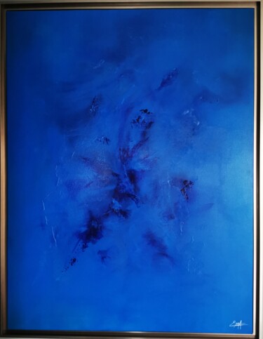 Painting titled "Monochrome bleu" by Elodie Dollat, Original Artwork, Acrylic
